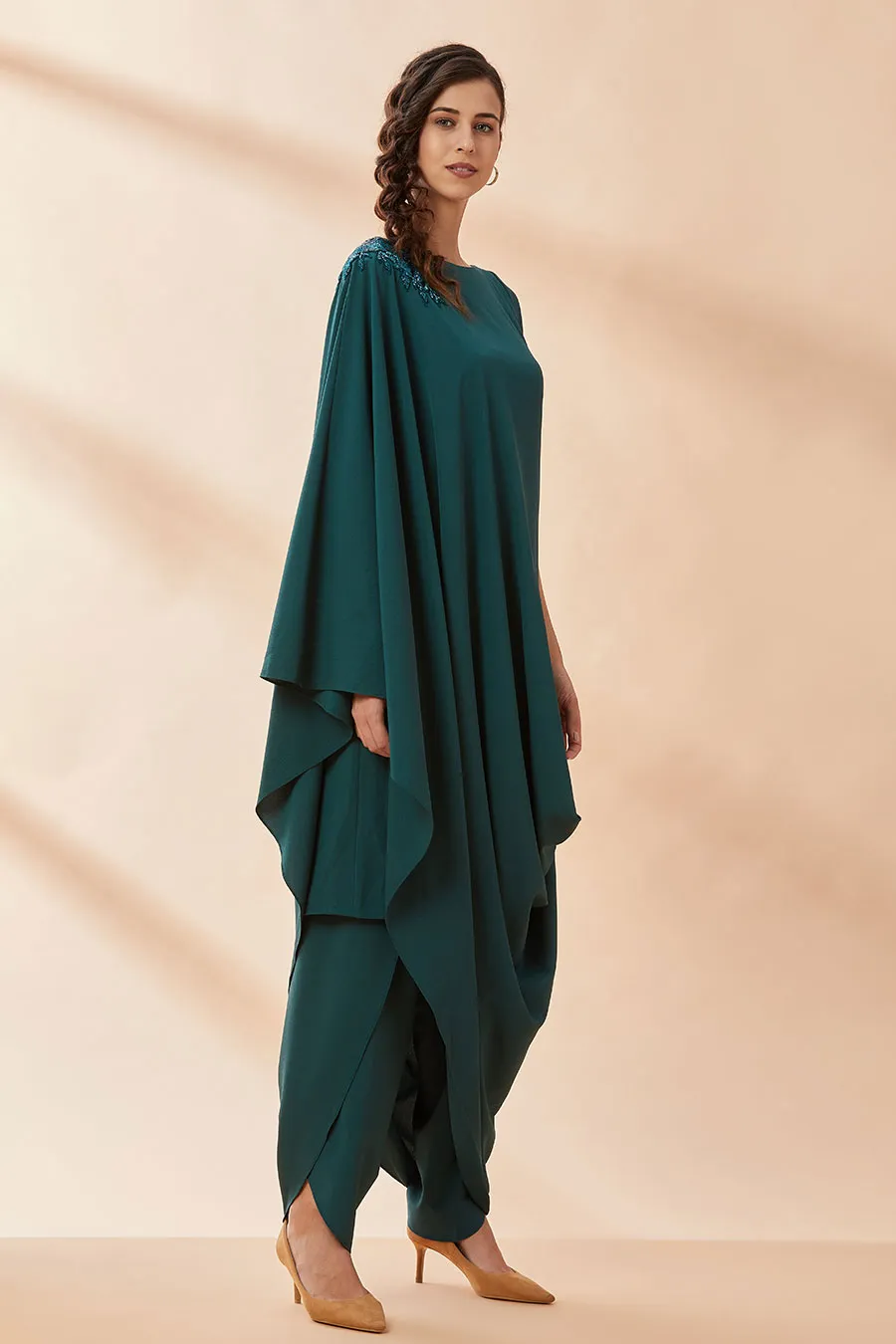 Bottle Green Crystal Toga Co-Ord Set