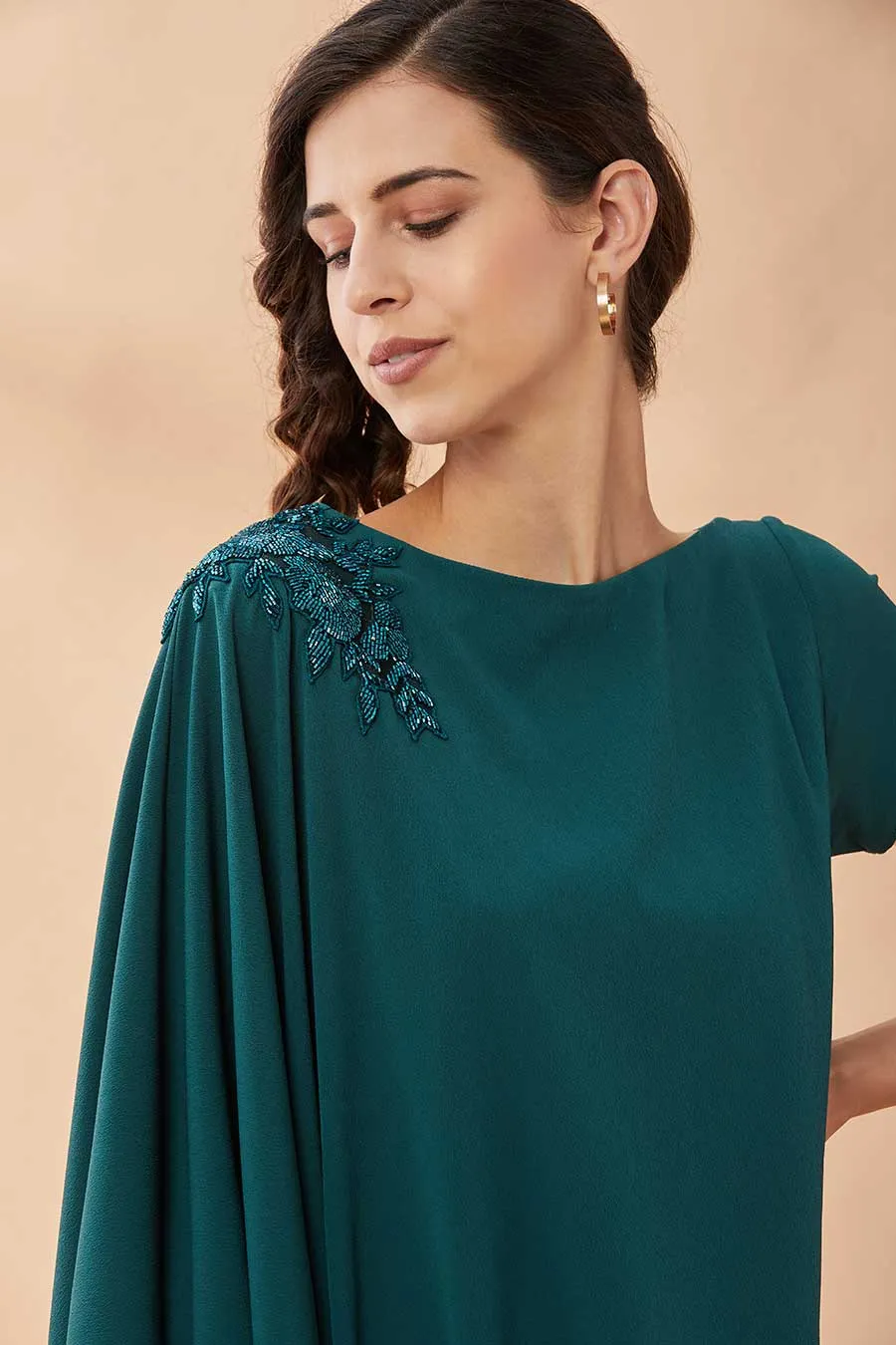 Bottle Green Crystal Toga Co-Ord Set