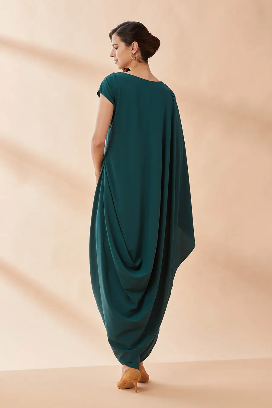 Bottle Green Crystal Toga Co-Ord Set