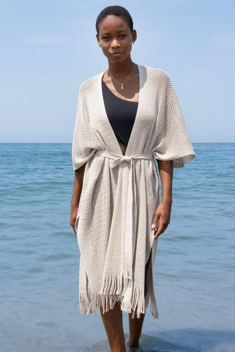 Brisa Recycled Cotton Fishnet Kimono