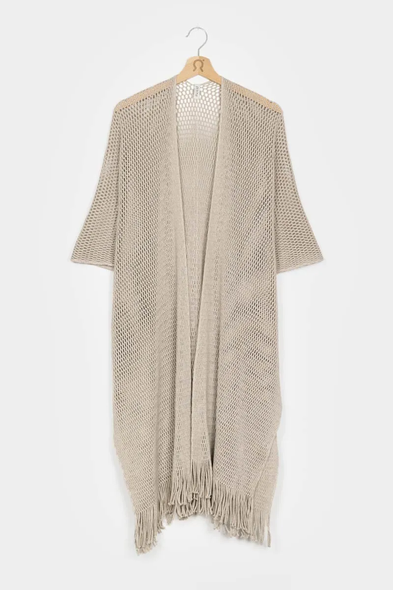 Brisa Recycled Cotton Fishnet Kimono