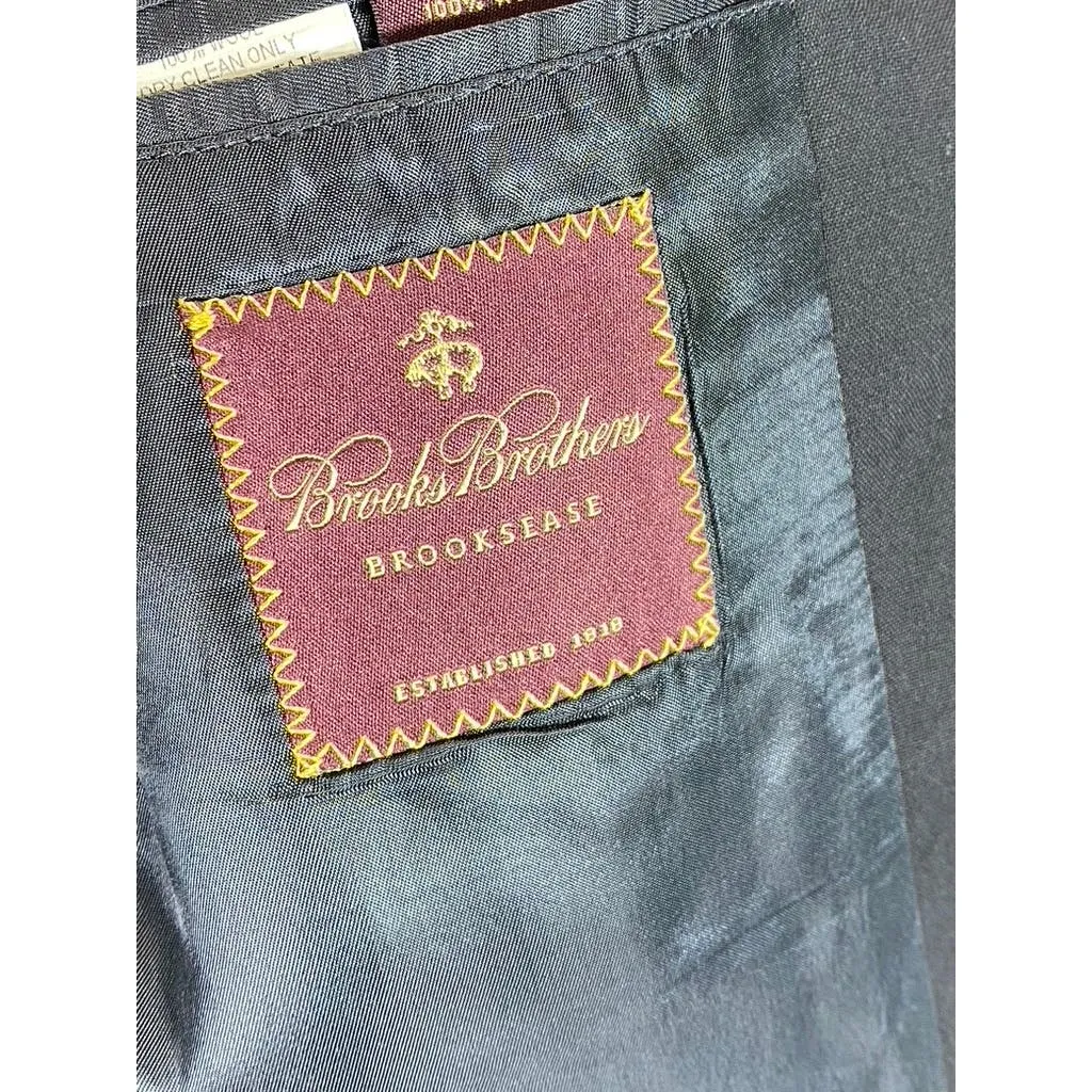 BROOKS BROTHERS Boy's Black Brooksease Three-Button Wool Blazer SZ 20