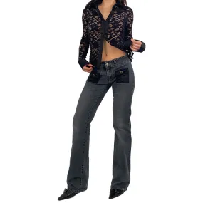 Bubblegum Satin Pocket Jeans (XS)