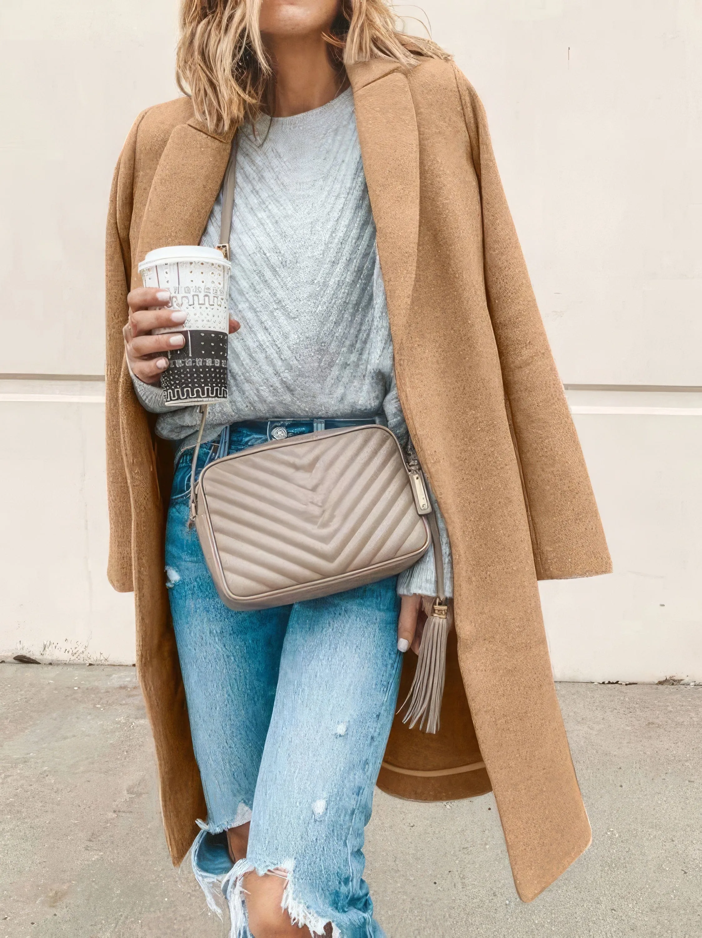 Button-Down Plaid Coat