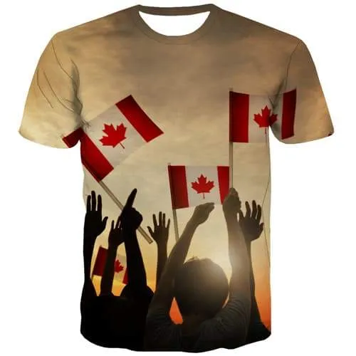 Canadian Flag T-shirt Men Maple Leaf Tshirts Casual Canada T-shirts 3d Harajuku Tshirt Anime Abstract Tshirt Printed