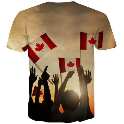 Canadian Flag T-shirt Men Maple Leaf Tshirts Casual Canada T-shirts 3d Harajuku Tshirt Anime Abstract Tshirt Printed
