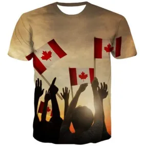 Canadian Flag T-shirt Men Maple Leaf Tshirts Casual Canada T-shirts 3d Harajuku Tshirt Anime Abstract Tshirt Printed