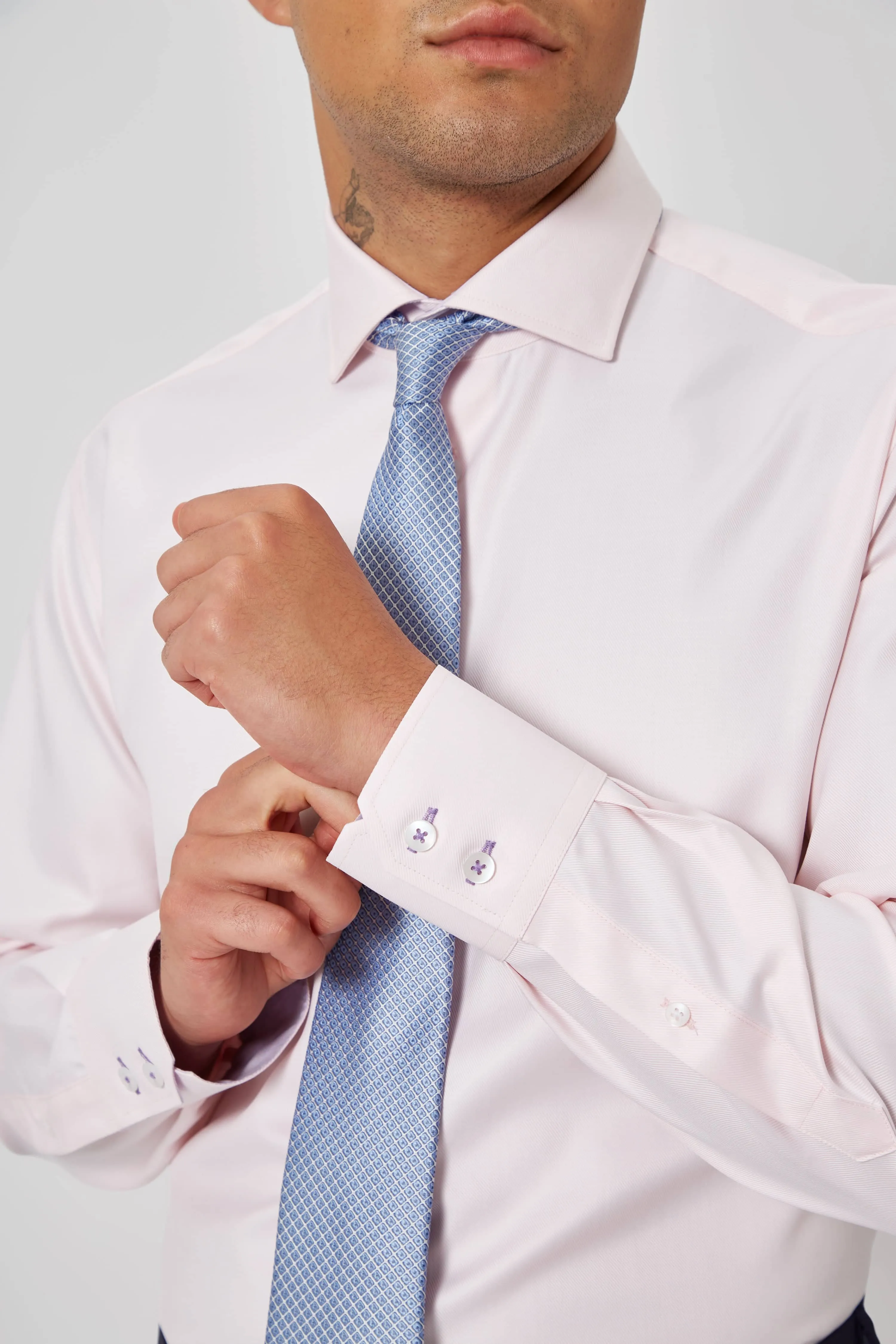 Canfield Slim Fit Pink Cotton Single Cuff Shirt - ARCHIVE