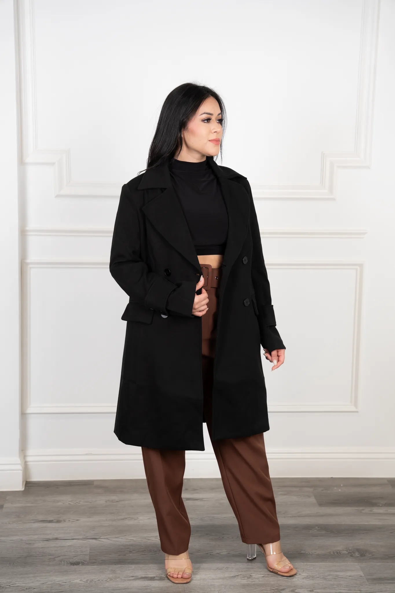 Carmen Black Solid Coat