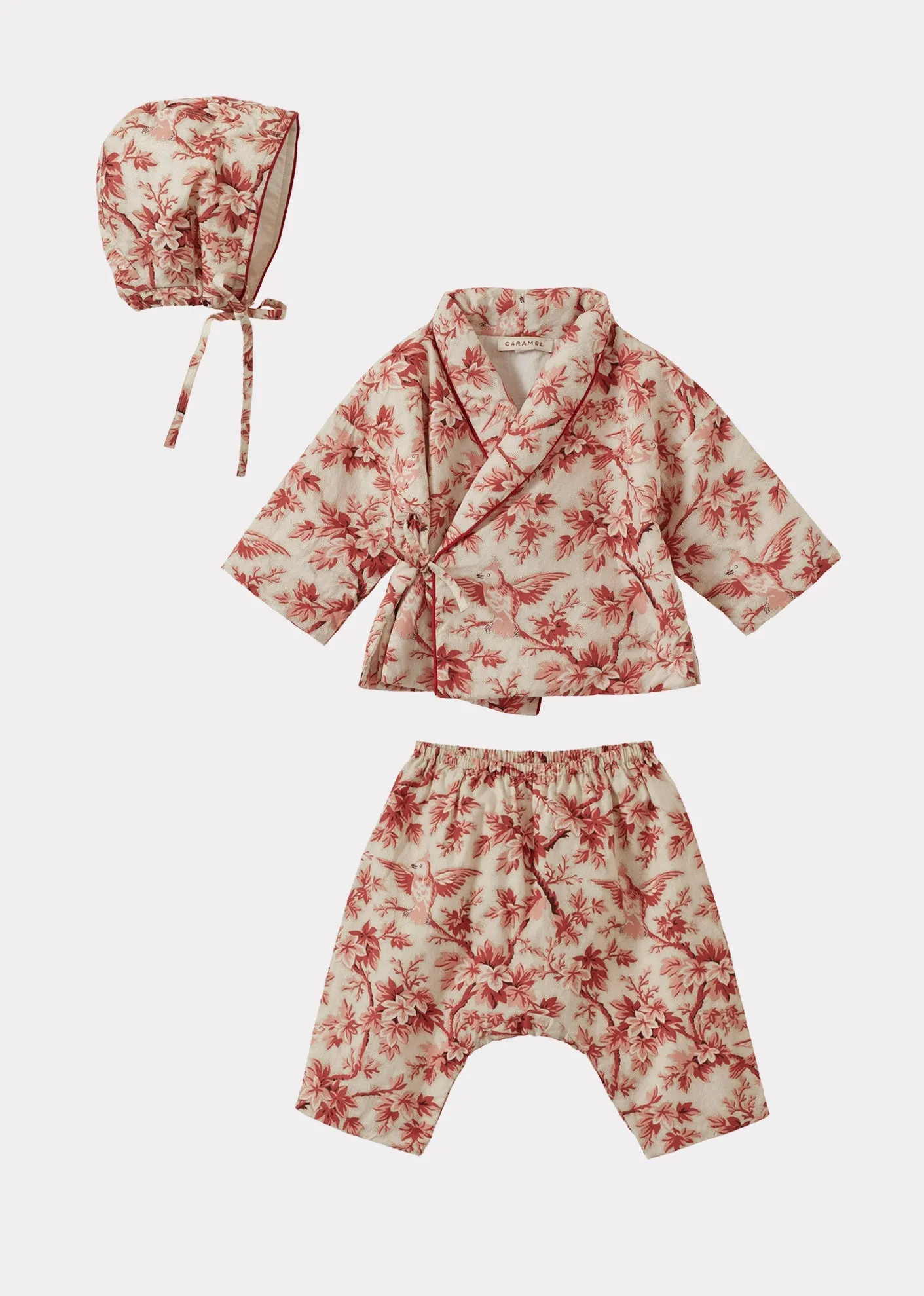 CASSIUS COTTON BABY SET - PINK TREE TOP PRINT
