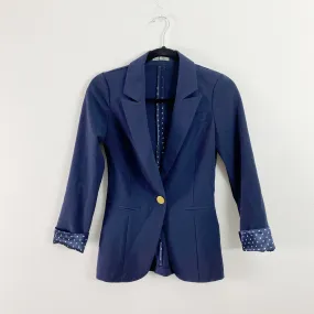 Charlotte Russe Navy Hearts silk Blazer XS