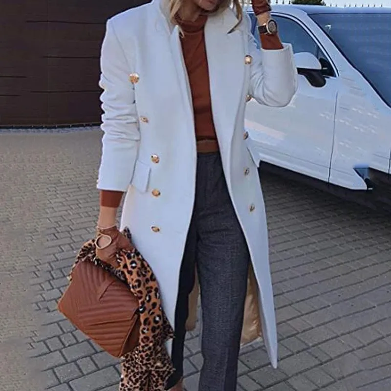 Chic Double Breasted Blazer Overcoat