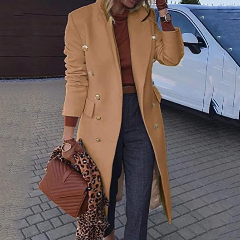 Chic Double Breasted Blazer Overcoat