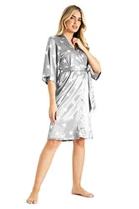 CityComfort Kimono Dressing Gowns, Women's Satin Robe, Ladies Dressing Gowns
