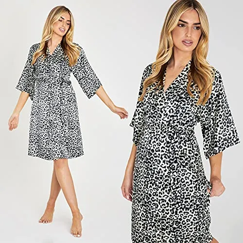 CityComfort Kimono Dressing Gowns, Women's Satin Robe, Ladies Dressing Gowns