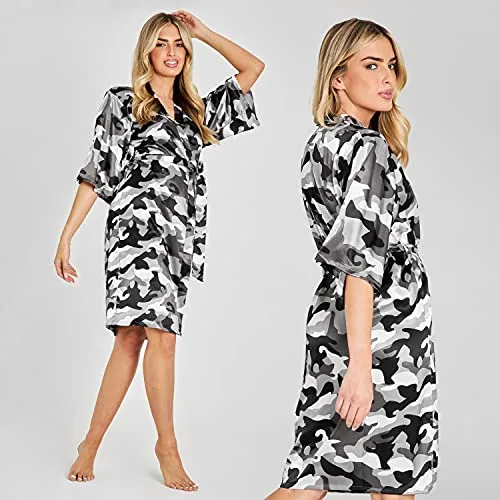 CityComfort Kimono Dressing Gowns, Women's Satin Robe, Ladies Dressing Gowns