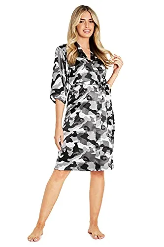 CityComfort Kimono Dressing Gowns, Women's Satin Robe, Ladies Dressing Gowns