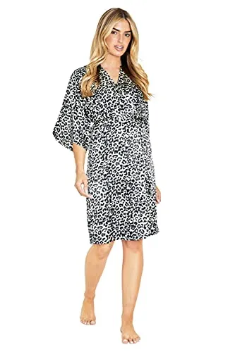 CityComfort Kimono Dressing Gowns, Women's Satin Robe, Ladies Dressing Gowns