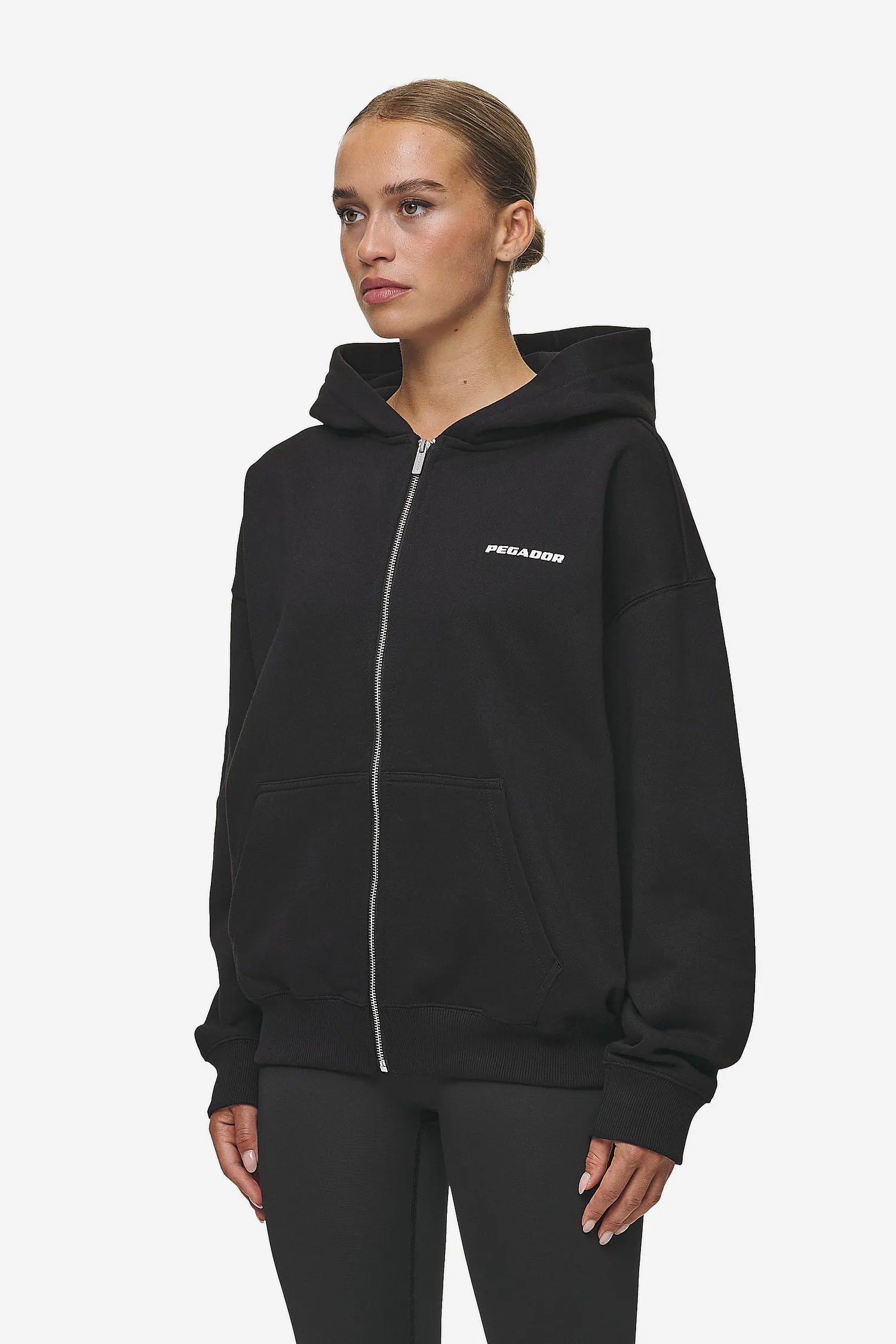 Clarita Oversized Sweat Jacket Black White Gum