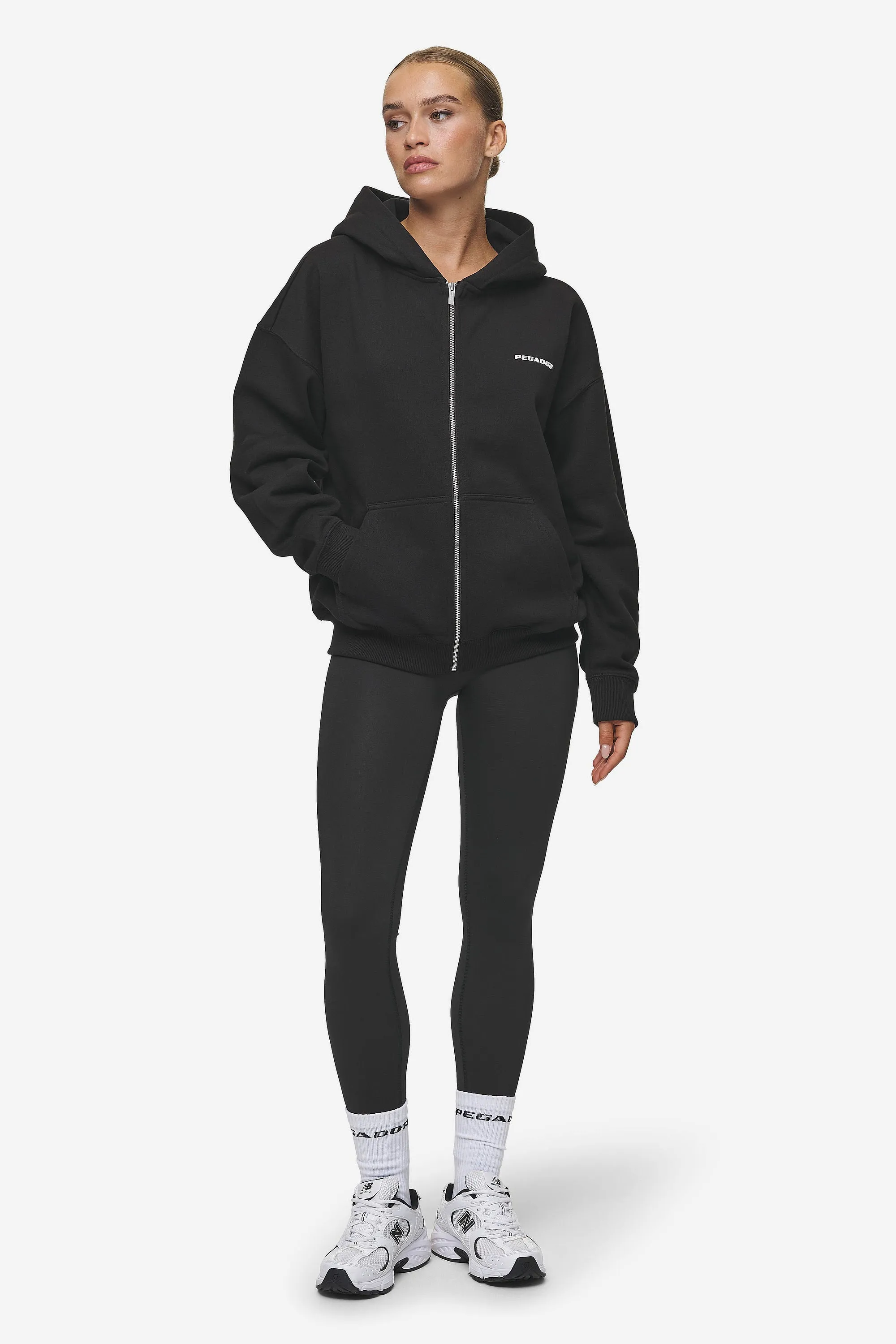 Clarita Oversized Sweat Jacket Black White Gum