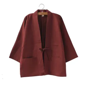Classic Burgundy Kimono Cardigan
