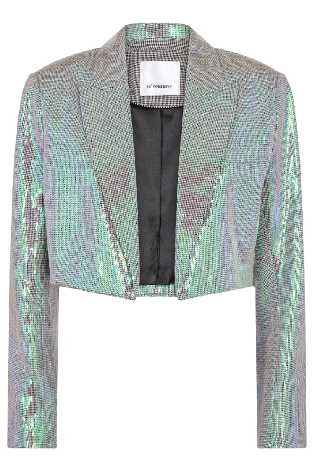 Co´couture - Alicecc Sequin Crop Blazer - 36 Silver Green