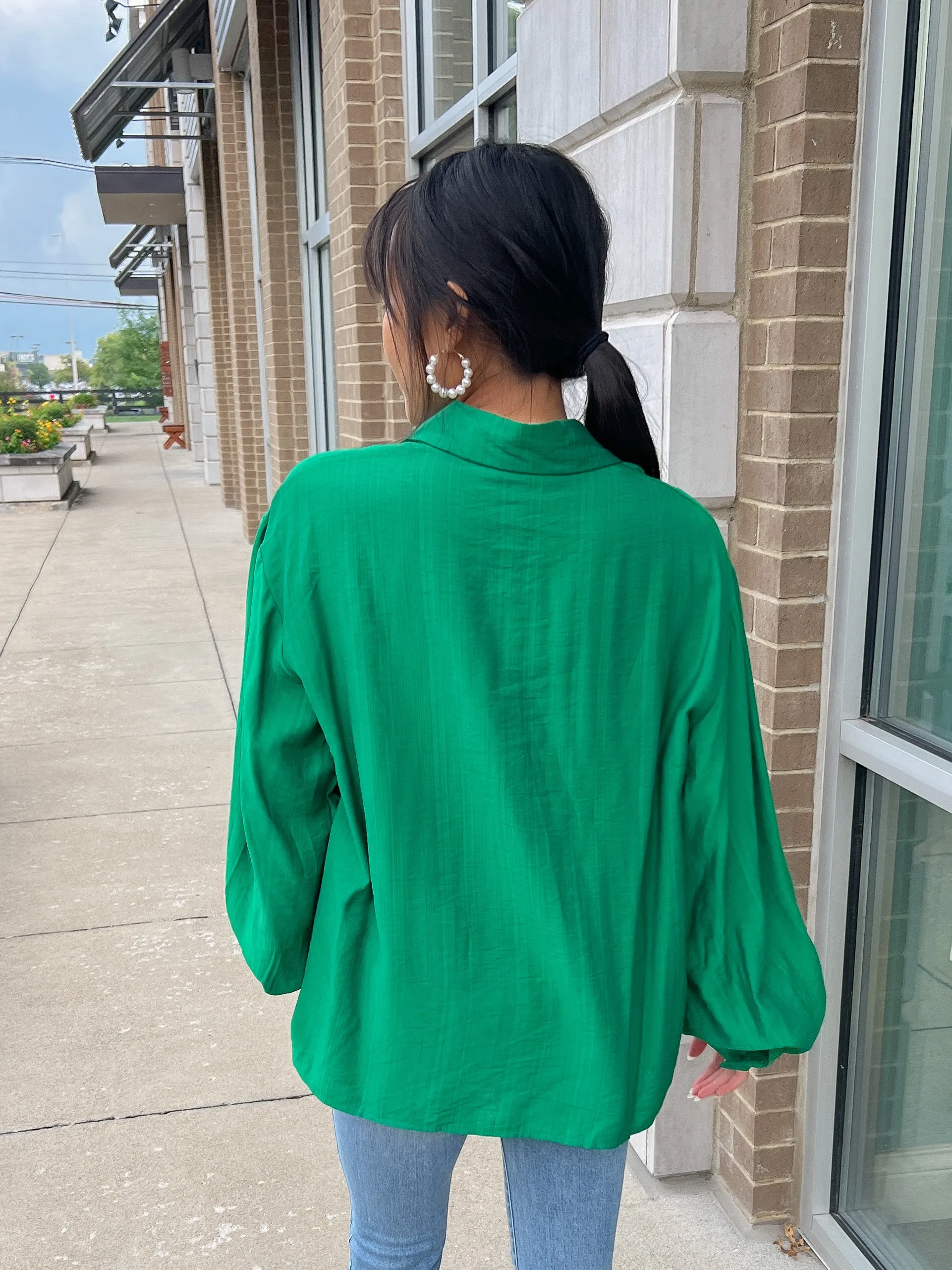 Collared Button Down Tunic Top