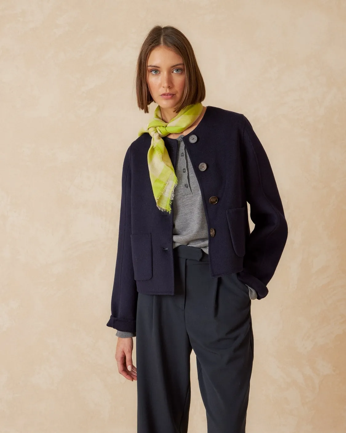 CROPPED WOOL JACKET - INDI&COLD