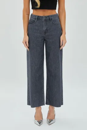 Dark Grey Clean Cropped Wideleg