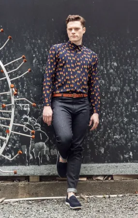 Dripping Diamond Navy Zephyr Shirt