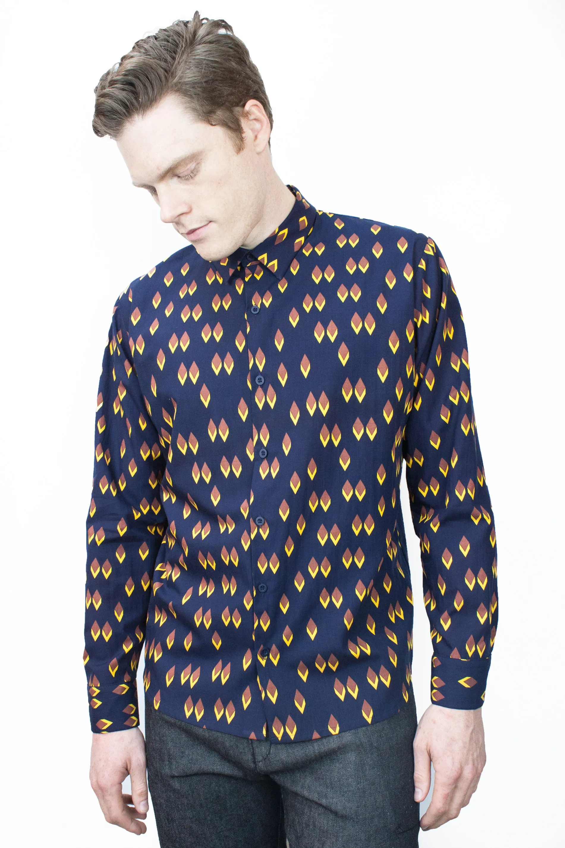 Dripping Diamond Navy Zephyr Shirt