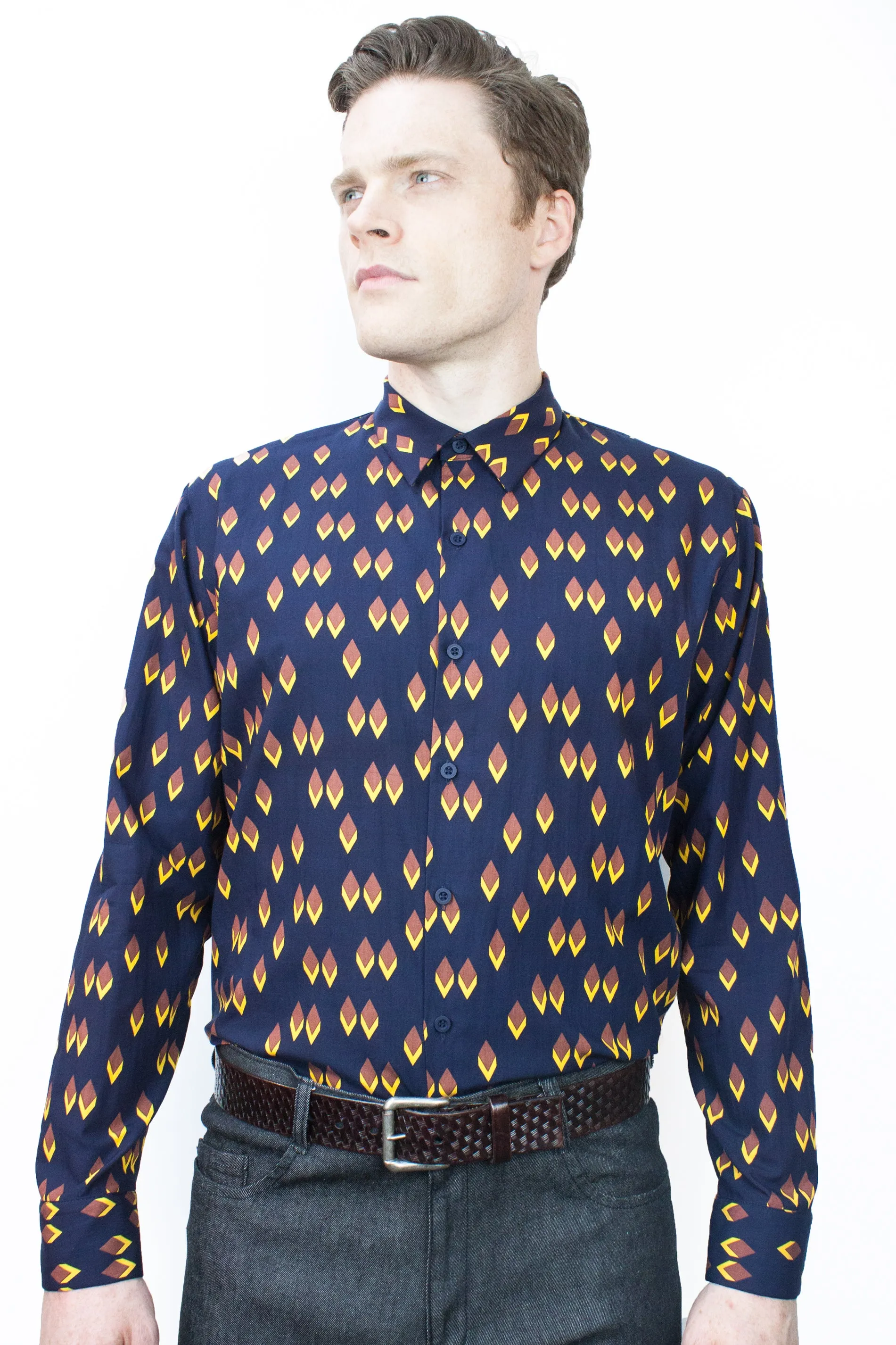 Dripping Diamond Navy Zephyr Shirt