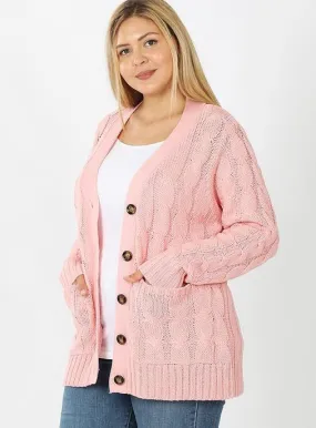 Dusty Pink Cozy Candy Cottage Cardigan