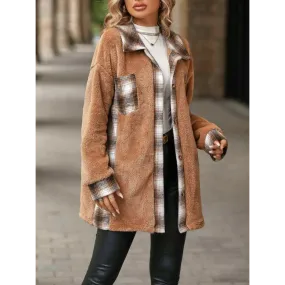 Elevate Your Wardrobe with the Plaid Contrast Dropped Shoulder Coat