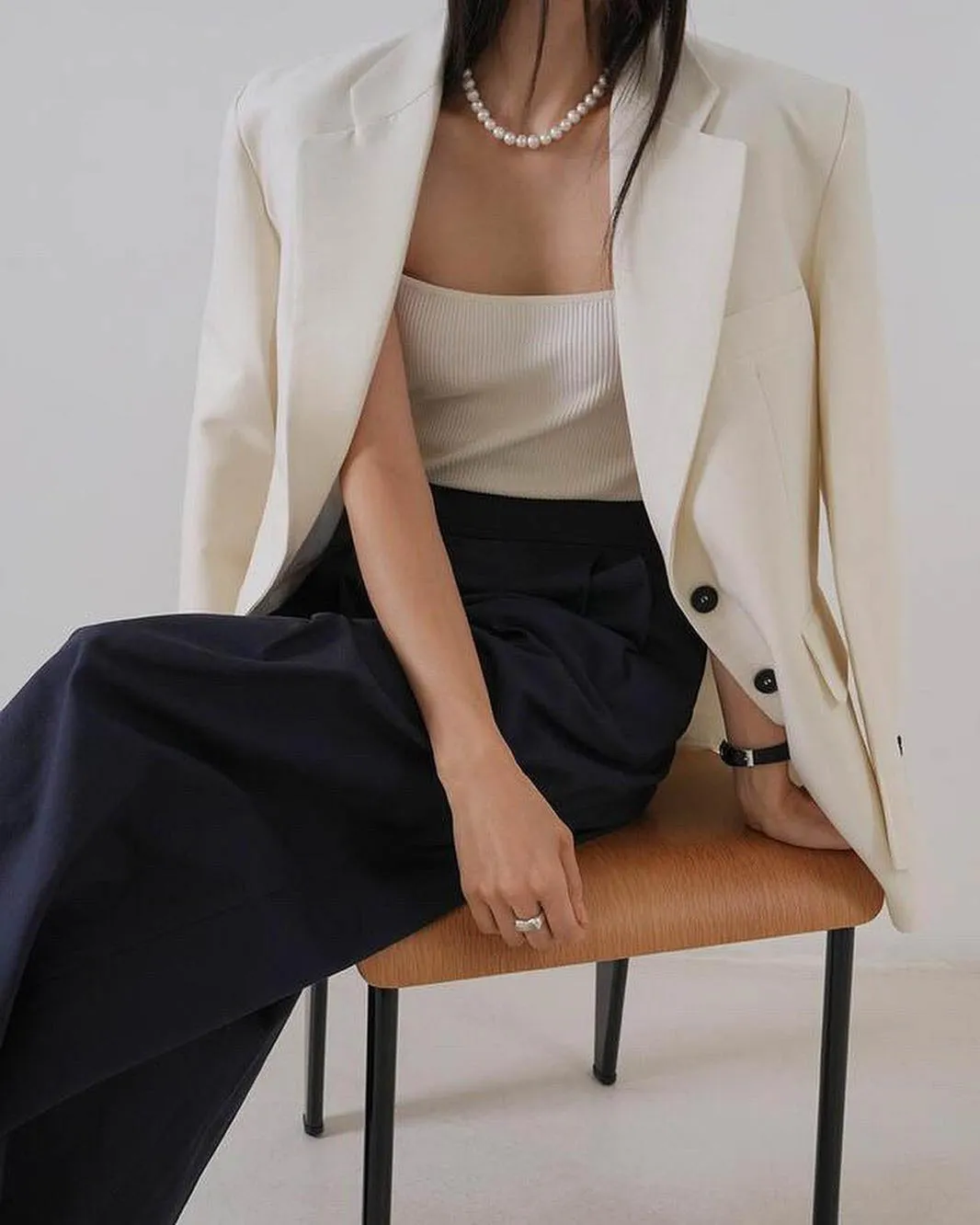 ELINOR WOOL SILK BLAZER IVORY