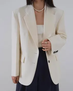 ELINOR WOOL SILK BLAZER IVORY