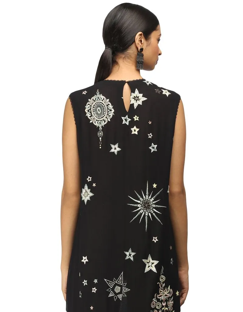 Embroidered Tunic- Black