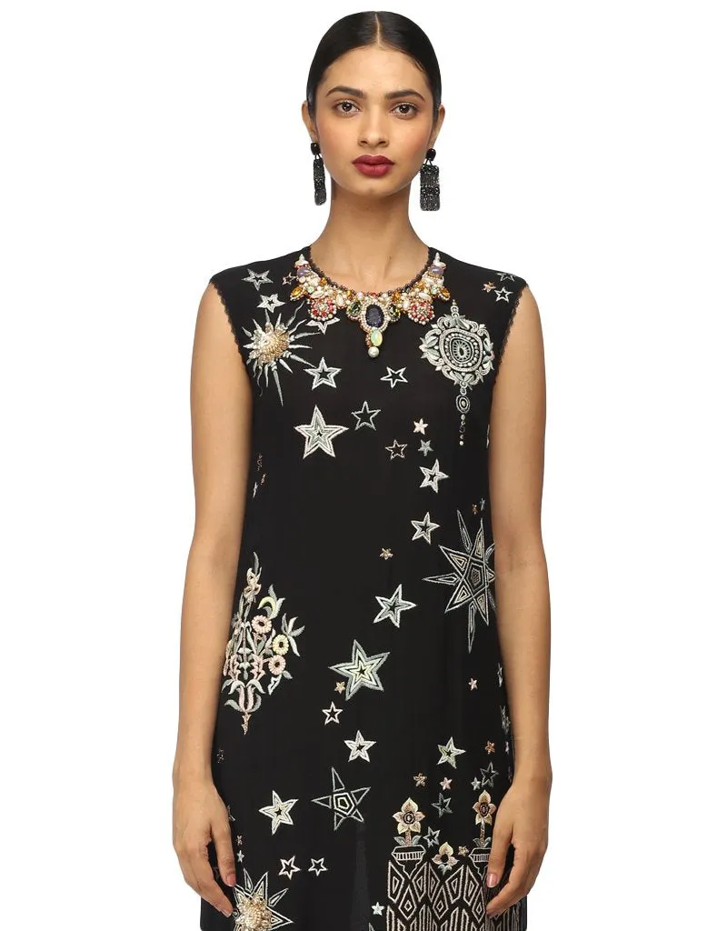 Embroidered Tunic- Black