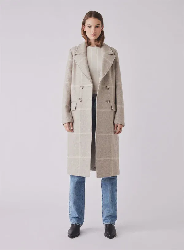 Esmaee' Blanca Coat - Beige Check