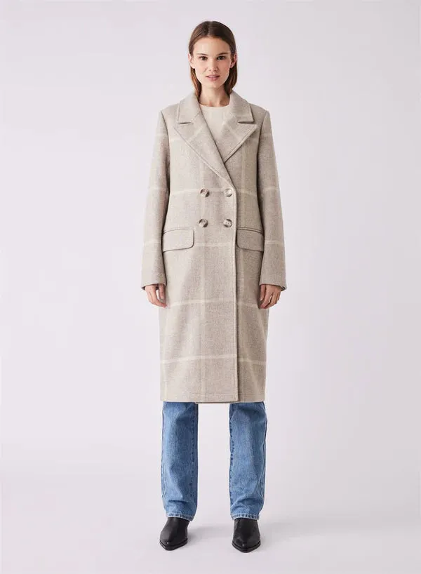 Esmaee' Blanca Coat - Beige Check
