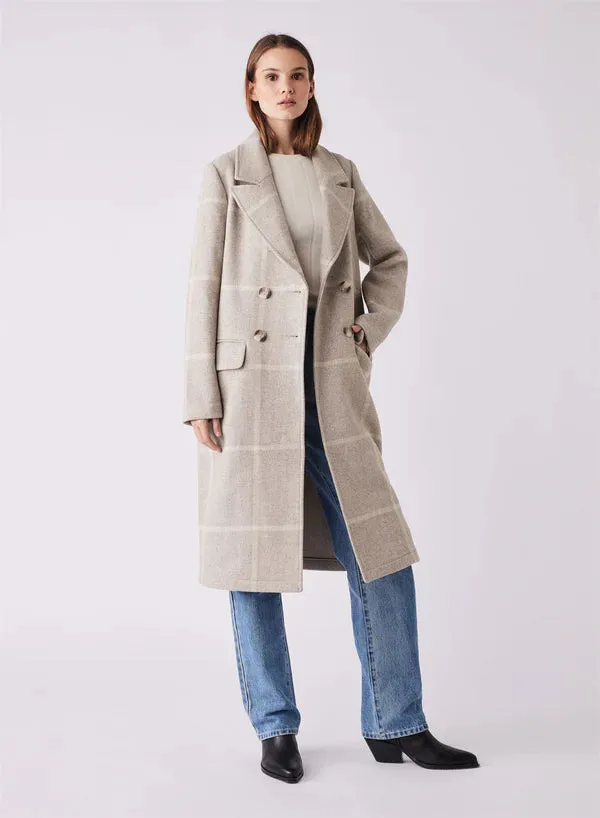 Esmaee' Blanca Coat - Beige Check