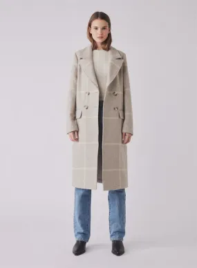 Esmaee' Blanca Coat - Beige Check