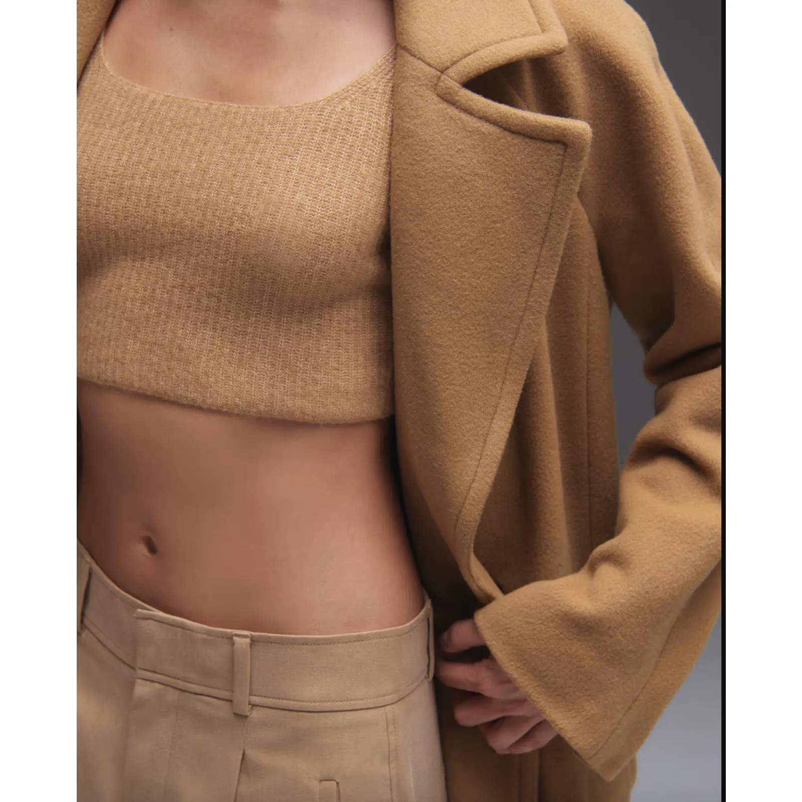 Everlane NWT The Cozy Stretch Tank Yak Wool Blend in Camel Size XXS