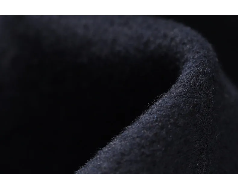 Fall Autumn Lapel Neck Navy Blue Three-Dimensional Double-breasted Wool Coat -Mel