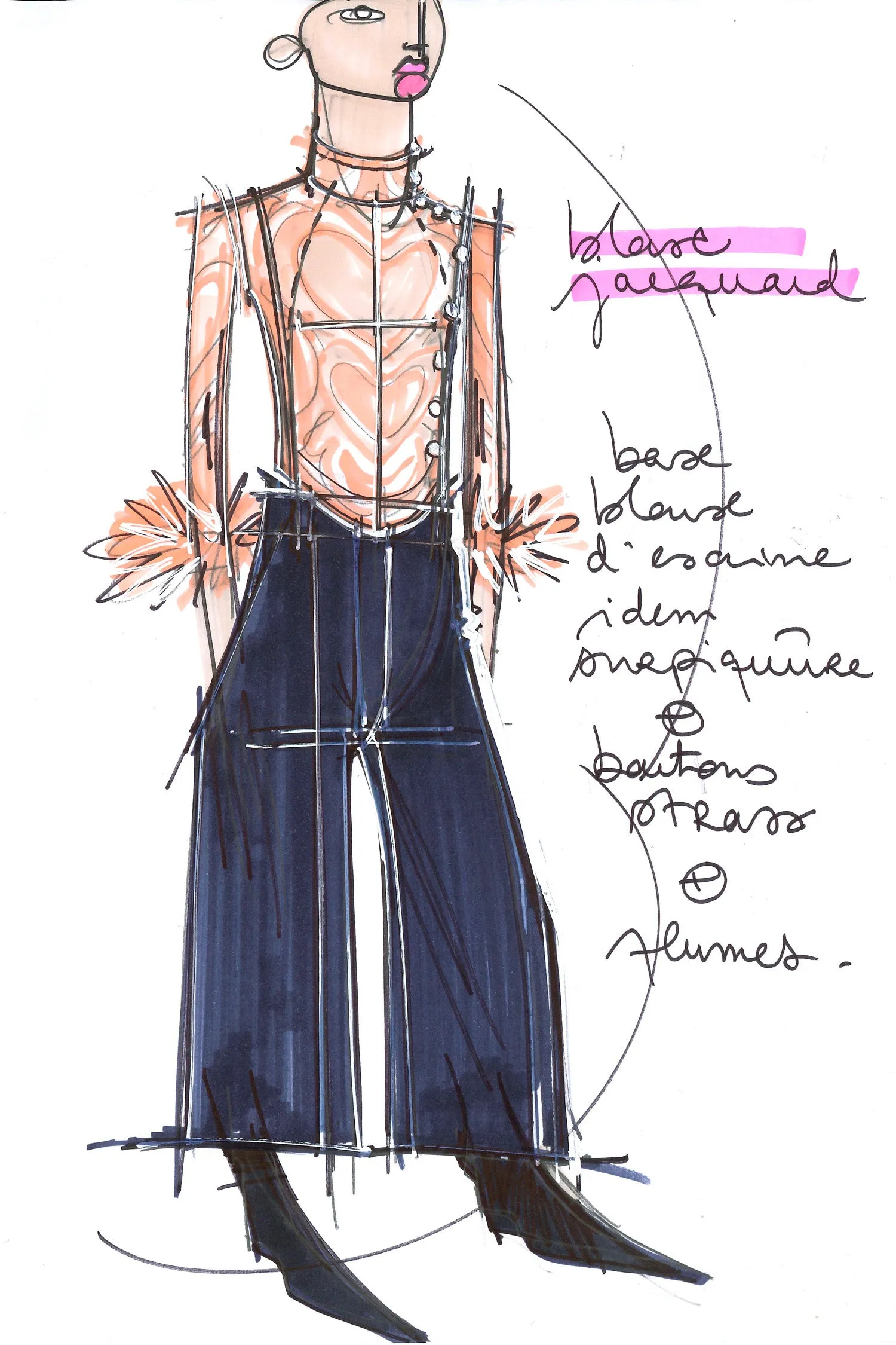 Feather-embellished silk brocade jacket