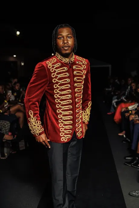 Festival Party Jacket Men's Tuxedo Blazer Gold Black Captain Jacket Burning Man