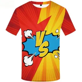 Fighting T-shirt Men Harajuku T shirts Funny Colorful T-shirts 3d Abstract Tshirt Printed Short Sleeve Full Print Men Tee Top