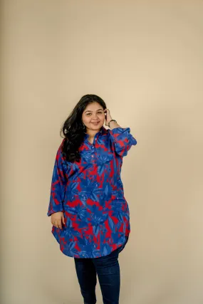 Floral Blue Tunic