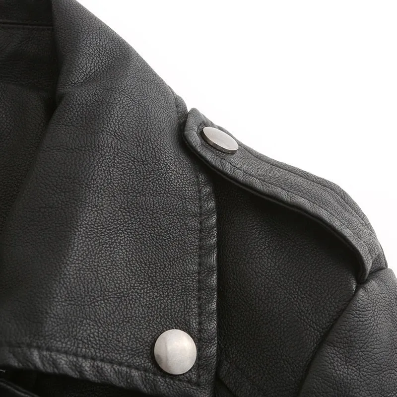 Floral Embroidered Leather Moto Jacket