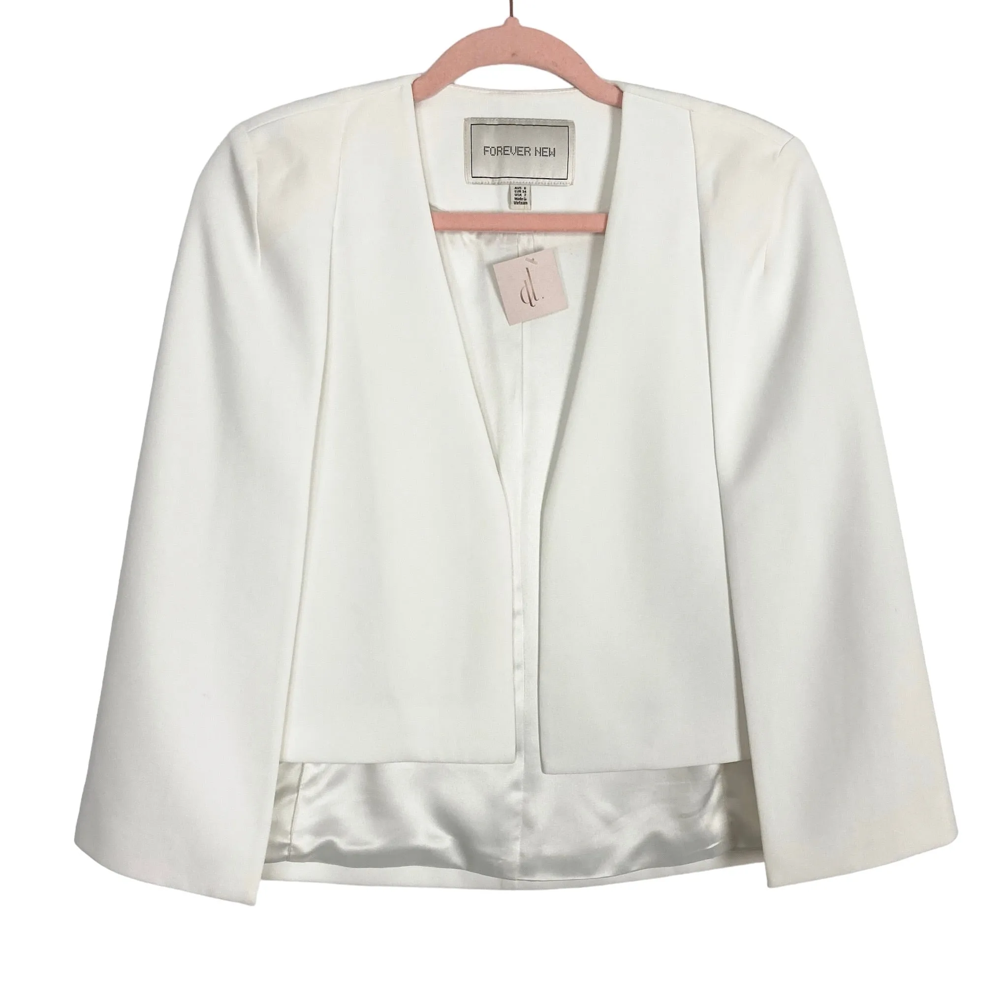 Forever New White Cape Blazer- Size 2 (see notes)